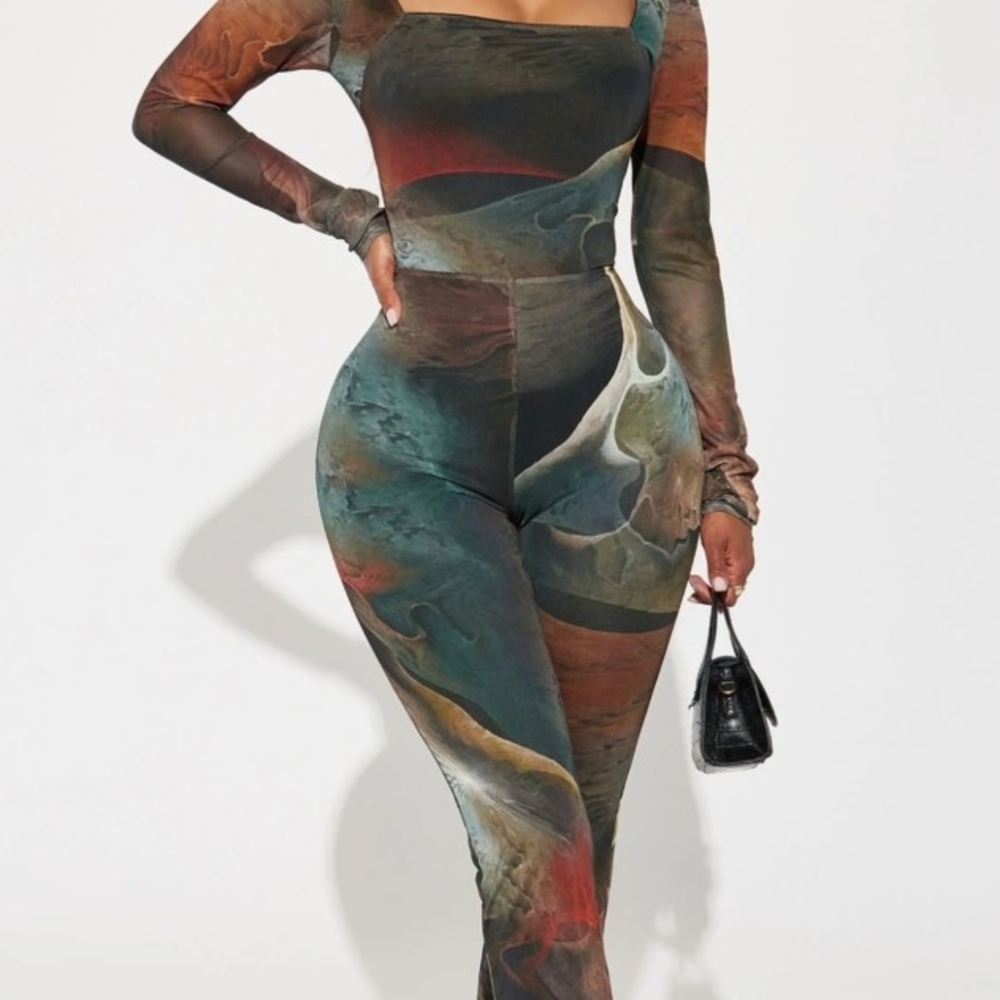 Multicolor Abstract Jumpsuit